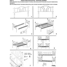 Argimo Prizma Genç Çocuk Odası Metal Ranzalı Karyola 90x190 Gri