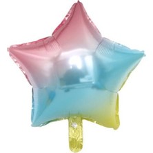 Parti Dükkanım Rainbow Karışık Renkli Yıldız Folyo Balon 45 cm