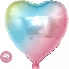Parti Dükkanım Rainbow Karışık Renkli Kalp Folyo Balon 45 cm