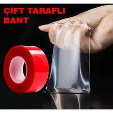 TBY Shop Silikonlu Çift Taraflı Bant Su Geçirmez Akrilik Şeffaf Bant 18MM x 2 mt