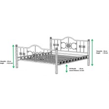 Argimo Yakamoz Tek Kişilik Ferforje Ahşap Metal Karyola 90x190 Siyah