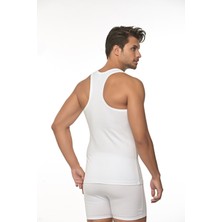 Fsm1453 Erkek Pamuklu Süprem Penye Slim Fit Arkası Çapraz Sporcu Likralı Atlet 6'lı - 1050