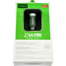 Maimi Metal Gövdeli 2 USB Çıkışlı Araç Şarj Cihazı - Hafif Tasarım, Güçlü Performans