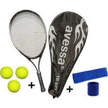 Avessa 4'lü Tenisçi Seti TR-523 23 Inç 200 gr + 3 Adet Tenis Topu + Havlu Kafa Bandı ve Bileklik