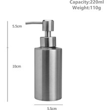 Aliallullua 220ML-SIVI Sabunluk Şişesi Jel Şişesi 304 Paslanmaz Çelik Losyon Pompası El Sabunu 250ML/350ML/550ML Mutfak Banyo Dispenseri (Yurt Dışından)