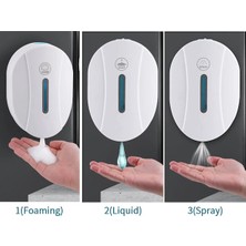 Aliallullua Pil Sprey-Ev USB Şarj Edilebilir Mutfak Banyo Aksesuarları Otomatik Duvara Monte Sabunluk Abs Ofis Fotoselli Akıllı Sensör (Yurt Dışından)