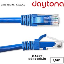 Daytona Cat6 Gigabit Internet Ethernet 10GBPS RJ45 Lan Kablosu A4937 2 ADET