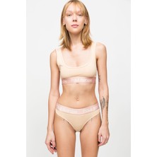 Paul Kenzie Kadın Spor Bralet - Eco Characters - Earth %95 Pamuk %5 Elastan Rahat Kesim