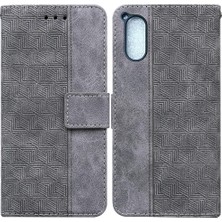 MY Boutique1 Sony Xperia 5 V Cüzdan Kapak Için Kılıf Geometrik Kabartmalı Kickstand Özelliği (Yurt Dışından)