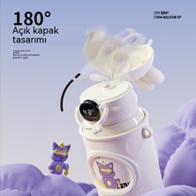 FastDeal Store Çocuk Termos Bardak Sevimli Taşınabilir Bayan Büyük Göbek Bardak 316 Paslanmaz Çelik Akıllı Ekran Sıcaklık Su Bardağı (Yurt Dışından)