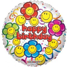 Parti Dükkanım Happy Birthday Smiley Folyo Balon 45 cm