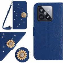 Bdt Shop Uzun Bir Kart Yuvası Standı ile Xiaomi 14 Deri Cüzdan Için Kılıf (Yurt Dışından)