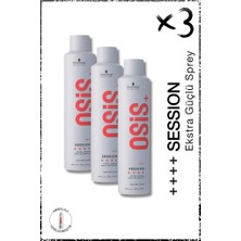 Schwarzkopf Osis Session Ekstra Güçlü Tutucu Sprey 500ML x 3 Adet | Neme, Isıya ve Rüzgara Karşı Kalıcı Koruma