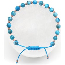 Alibaba Doğaltaş Apatit Doğal Taş Makrome Örme Bileklik Küre Kesim