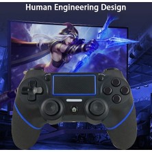 Vigortrading Kablolu Siyah Mavi-Kablosuz Denetleyici Ps4 Playstation Ps 4 Play Station Pro Slim Pc Gamepad Bluetooth USB Uzaktan Kumanda Oyun Pedi Aksesuarları (Yurt Dışından)