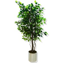 Cihan Çiçekçilik Benjamin 180 Cm Yapay Ağaç Galvaniz Saksı