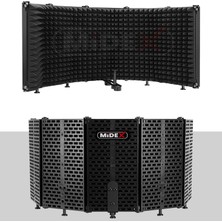 Midex PF-43 Mikrofon Ses Yalıtım İzolasyon Paneli 5 Bölümlü Ayaklı (69x26 cm)