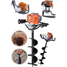 Steiner Alman 11 Hp Tam Profesyonel Benzinli Toprak Burgu Makinesi 15 cm Delme Ucu Fidan Dikme Makinesi Turuncu