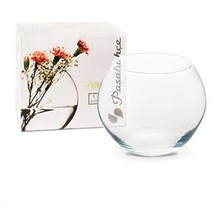 Paşabahçe Botanica Şeffaf Cam Vazo Düz Tasarım 10 cm Yükseklik 20 cm Genişlik