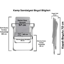 Tekno Trust Tek Kişilik Lüks Katlanır Kamp ve Piknik Sandalyesi 4,5 - 6 kg Tekli Mavi Metal Katlanabilir