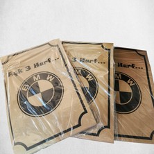 Kervancup Ambalaj - 35X50CM 130GR Kraft Kağıt Bmw Logo Baskılı Oto Paspas 100 Adet- OP3550KKTKBMW