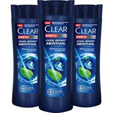 Clear Men Kepeğe Karşı Etkili Şampuan Cool Sport Menthol Ferahlatıcı Mentol Etkisi 350 ml x3