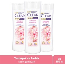 Clear Women Kepeğe Karşı Etkili Şampuan Yumuşak ve Parlak 350 ml x3