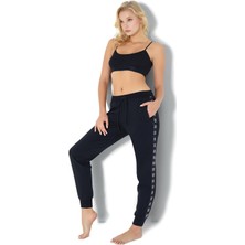 Jiber Kadın Siyah Iki Iplik Eşofman Altı 2728