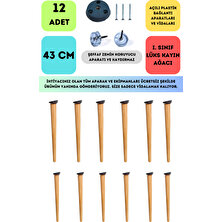 Bahçe Kadın Girişimci Kooperatifi 12'li Konik Lüks Ahşap Ayak, Masa Ayağı, Sehpa Ayağı, Açılı Parat ve Vidalar 43 cm