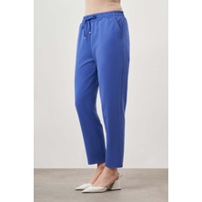 Mizalle Beli Lastik Bağcıklı Mavi Pantolon