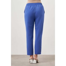 Mizalle Beli Lastik Bağcıklı Mavi Pantolon