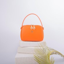 Nas Bag Kadın Mini El ve Çapraz Çanta Turuncu  (En:20 Boy :15)