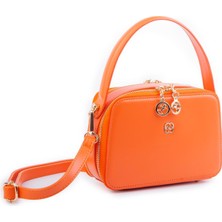 Nas Bag Kadın Mini El ve Çapraz Çanta Turuncu  (En:20 Boy :15)