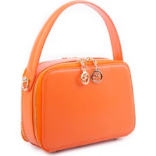 Nas Bag Kadın Mini El ve Çapraz Çanta Turuncu  (En:20 Boy :15)