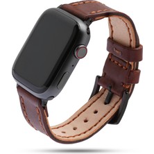 Toros Craft El Yapımı Apple Watch Saat Kordonu, 42,44,45,49 mm Kasa, Gerçek Hakiki Deri, El Dikişi, Paslanmaz Çelik