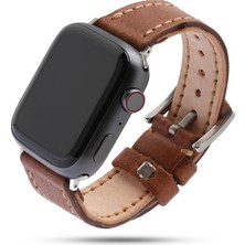 Toros Craft El Yapımı Apple Watch Saat Kordonu, 42,44,45,49 mm Kasa, Gerçek Hakiki Deri, El Dikişi, Paslanmaz Çelik