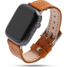 Toros Craft El Yapımı Apple Watch Saat Kordonu, 42,44,45,49 mm Kasa, Gerçek Hakiki Deri, El Dikişi, Paslanmaz Çelik