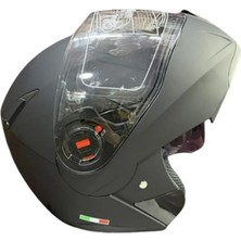 Motoanl Motosiklet Kaskı Sertifikalı Ece Belgeli Çene Açılır Motosiklet Kaskı Güneş Vizörlü Mat Siyah