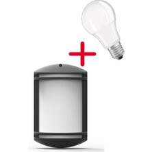 Mutlusan Garden Aplik Siyah Sarı Işık (Ampul Dahildir) Iç Dış Mekan Bahçe Duvar Lambası