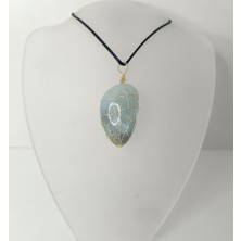 HD Marketim Kolye Aventurin Doğal Taş El Işi Tel Sarma Tasarım Çakra Charm Takı Kadın Kız Örgü