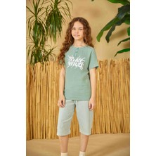 Weweus Erdem Weweus Yeşil Kız Çocuk Düğmeli Pijama Takımı 805