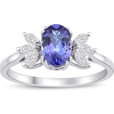 İryum Lotus Çiçeği Tanzanite Tektaş Pırlanta Yüzük