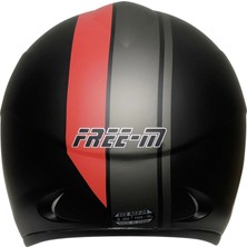 Free-M 601 Mat Siyah-Kırmızı Kask (Siyah Camlı)