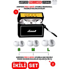 Ewec Pro 2.nesil Uyumlu Figürlü Kulaklık Kılıfı ve Anc Delikli Yedek Silikon Kulaklık Uçları (S,m,l)