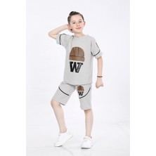 Mornio Erkek Çocuk Baskılı T-Shirt ve Şort 2 Li Takım VF24KMR5103334