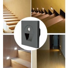 Cata 1W Sensörlü Ledli Koridor Armatürü Füme Kasa (Günışığı)