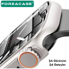 Forzacase Apple Watch 9 45MM ile Uyumlu Full Ekran Kasa Koruyucu ve Watch Ultra Çevirici Kılıf FC399