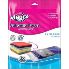 Vindex Vakumlu Giyisi Yastık Yorgan Saklama Torbası Poşeti Hurç - Large - 55X90 Cm. -1 Adetlik Paket