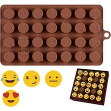 Siliko World Emoji Şekilleri Silikon Çikolata Kalıbı