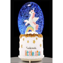 Keyfim Shop Unicorn Kar Motorlu Işıklı ve Müzikli Büyük Boy Kar Küresi